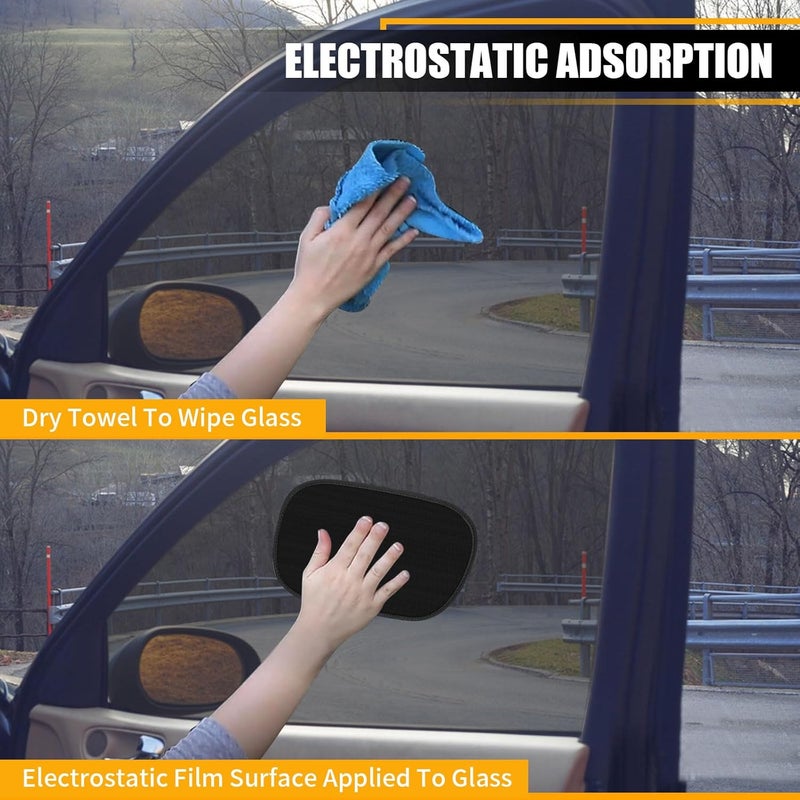HOMEYA Mini Static Cling Window Shade for Car 2 Pack, Car Side Automotive Window Sun Shade, Sun Glare Blocker for Driving, Static Cling Sun Visor Window Baby, Sunshade Windshield Protection Accessories - Image 5